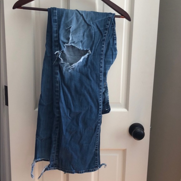 329. Men’s Adriano Goldschmied vintage distressed straight leg denim blue jeans - Picture 4 of 8